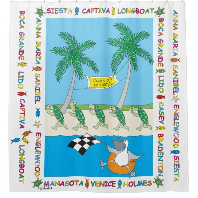 Turtle Beaches Duschvorhang (Vorderseite)