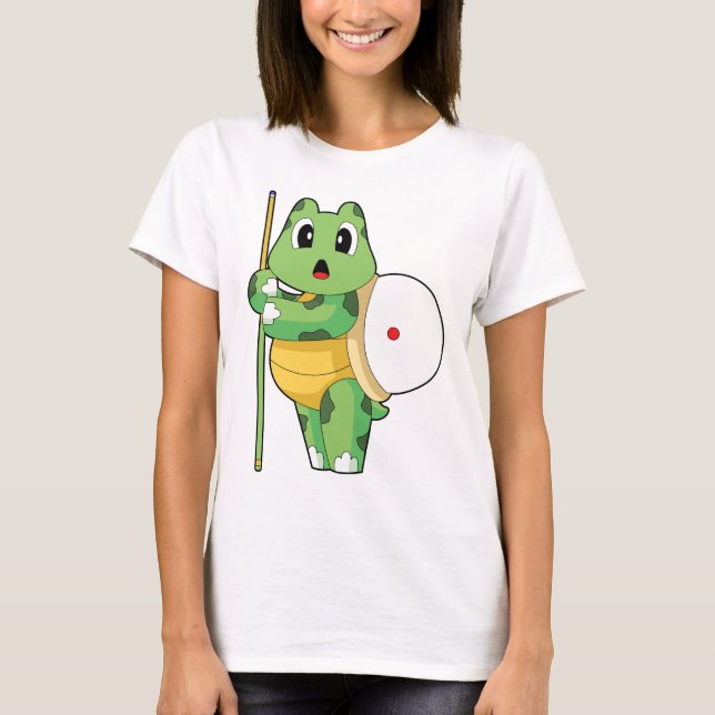 Turtle Billiard Queue T-Shirt (Vorderseite)