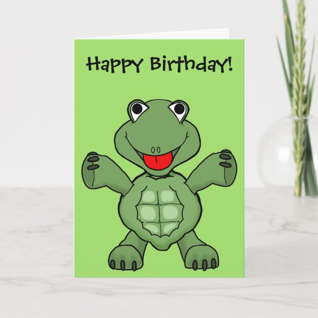 Turtle Birthday Karte (Vorderseite)