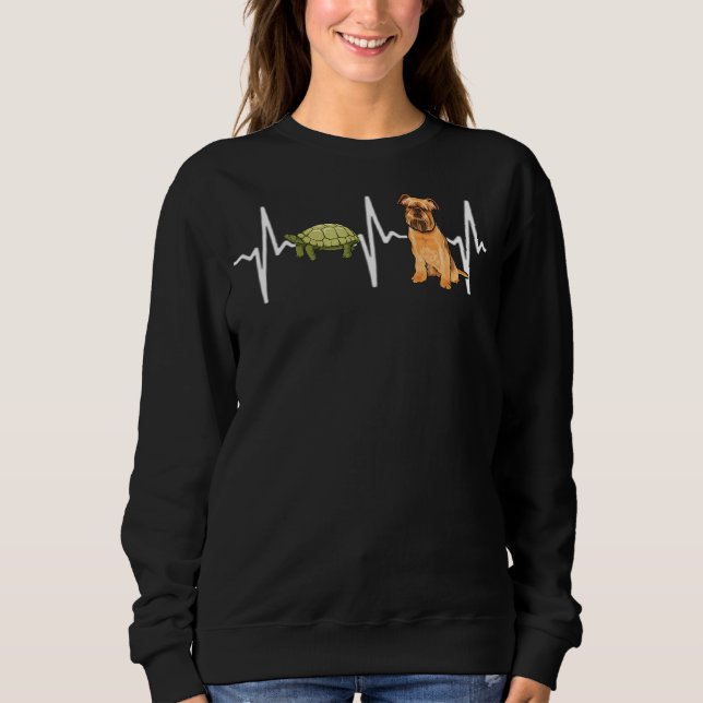 Turtle Brussels Griffon Heartbeat Dog Sweatshirt (Vorderseite)