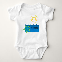 Turtle Chillaxing Design - Baby Jersey Bodysuit Strampler