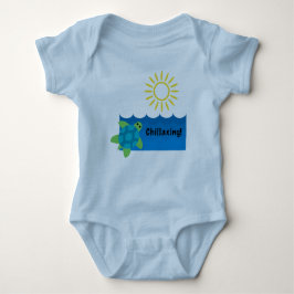 Turtle Chillaxing Design - Baby Jersey Bodysuit Strampler