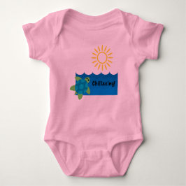 Turtle Chillaxing Design - Baby Jersey Bodysuit Strampler
