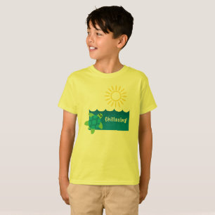 Turtle Chillaxing Design - Kids' Basic T - Shirt