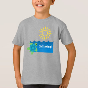 Turtle Chillaxing Design - Kids' Basic T - Shirt