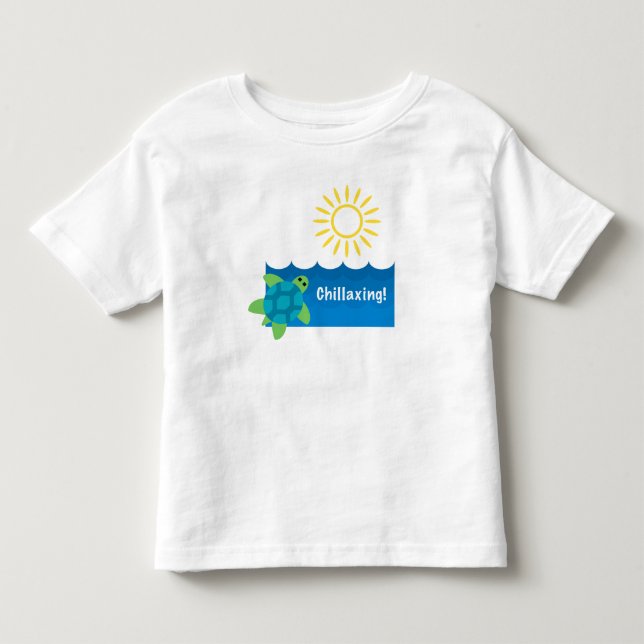 Turtle Chillaxing Design - Kleinkind Fine Jersey T Kleinkind T-shirt (Vorderseite)
