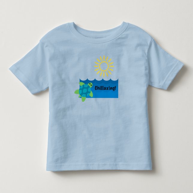 Turtle Chillaxing Design - Kleinkind Fine Jersey T Kleinkind T-shirt (Vorderseite)