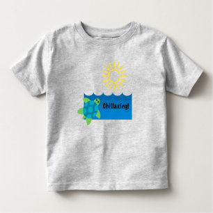 Turtle Chillaxing Design - Kleinkind Fine Jersey T Kleinkind T-shirt