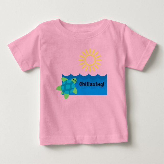 Turtle Chillaxing Designs - Baby Fine Jersey T-Shi T-shirt (Vorderseite)