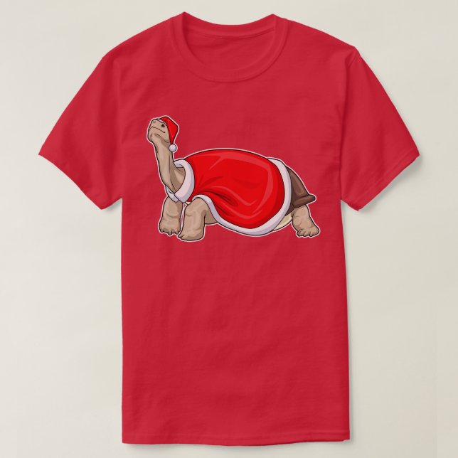 Turtle Christmas Weihnachtsmannmütze T-Shirt (Design vorne)