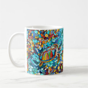 Turtle Colorful Mosaik Art Kaffeetasse