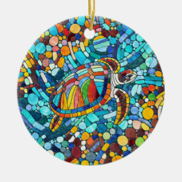 Turtle Colorful Mosaik Art Keramik Ornament