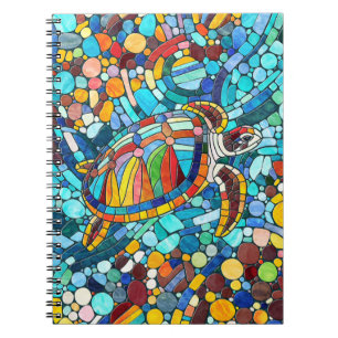 Turtle Colorful Mosaik Art Notizblock