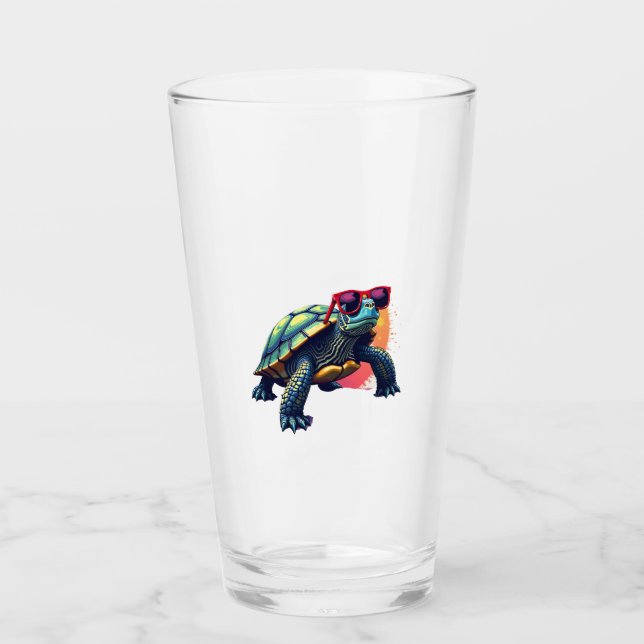 Turtle Colorful Turtle Outfit Mens Turtle Lover Tu Glas (Vorderseite)