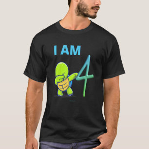 Turtle Dabbing Geburtstag 4 Jahre alt T-Shirt