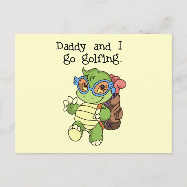 Turtle Daddy und I Go Golfing Tshirts und Geschenk Postkarte (Vorderseite)