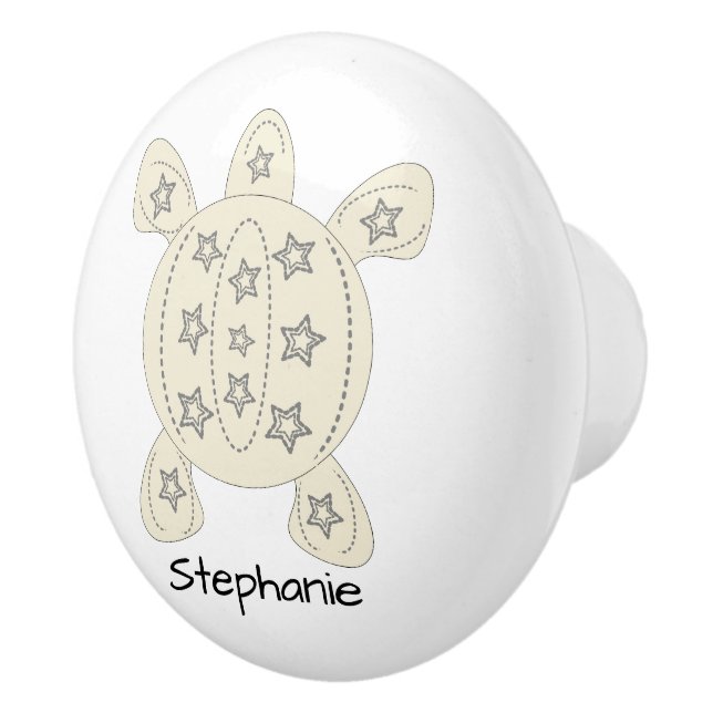 Turtle Design Personalised Keramikknauf (Rechts)