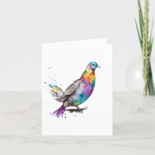 Turtle Dove F Bird Portrait in Wasserfarben & Pen Feiertagskarte