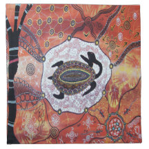 Turtle Dreaming Aborigine Art Napkins