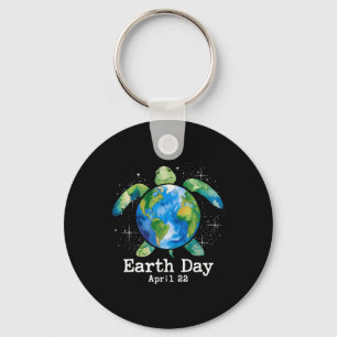 Turtle Earth Day Shirt für Frauen Kindererziehung Schlüsselanhänger