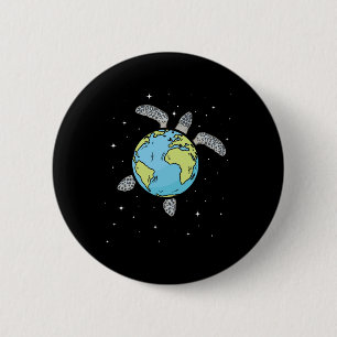 Turtle Earth Sea Turtle Earth Day Turtle Planet Button