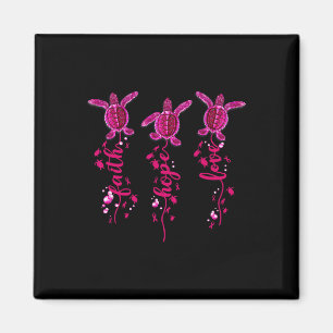Turtle Faith Hope Liebe Rosa Ribbon Brustkrebs A Magnet