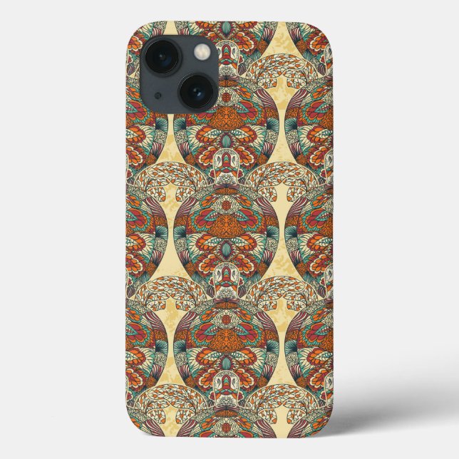 Turtle Floral Pattern Case-Mate iPhone Hülle (Rückseite)