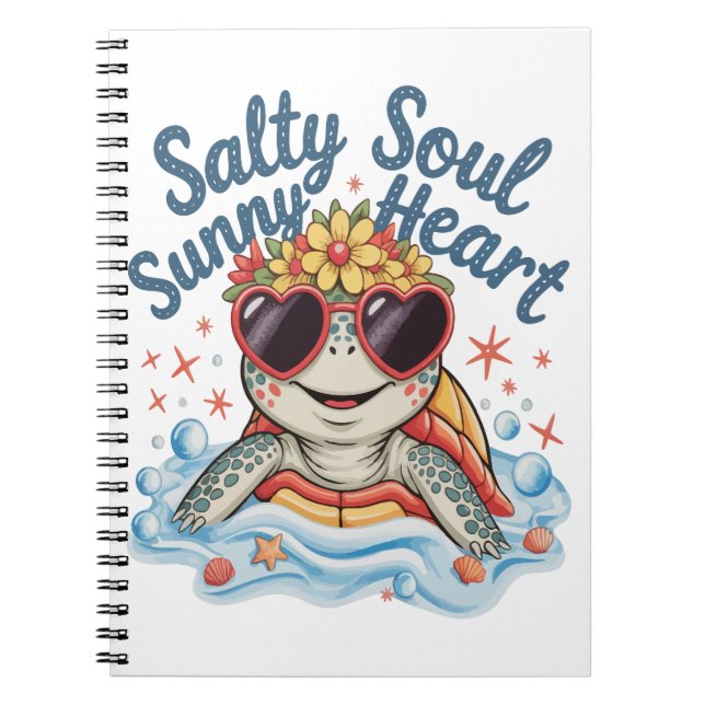 Turtle Floral Summer Beach Notizblock (Vorderseite)
