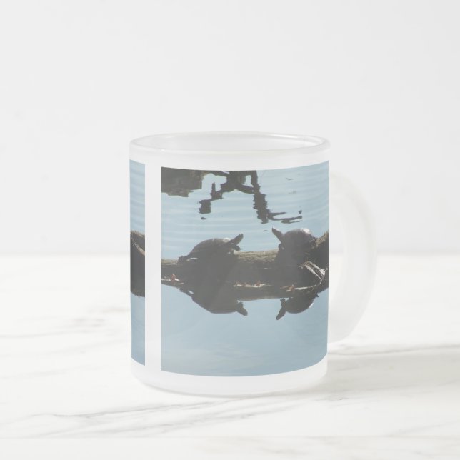 Turtle Friends Frosted Glass Becher Mattglastasse (VorderseiteRechts)