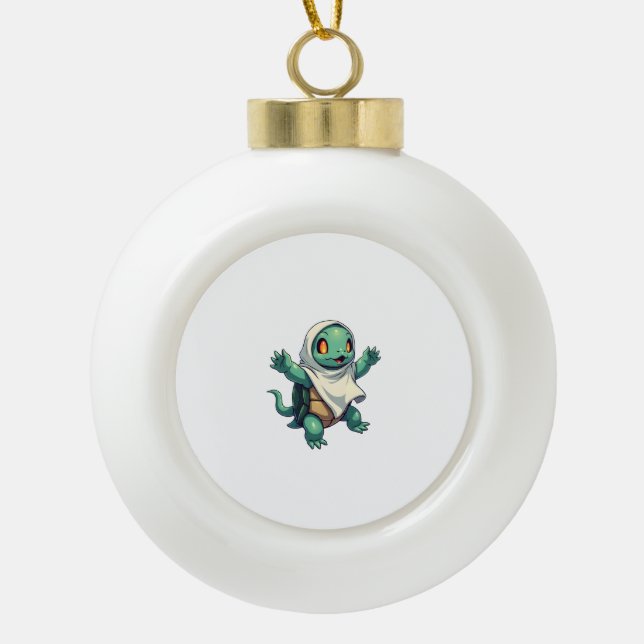 Turtle Ghoul Keramik Kugel-Ornament (Vorderseite)