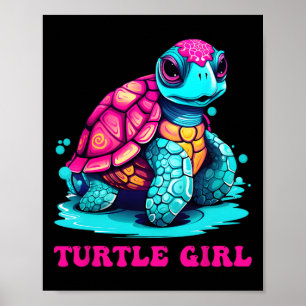 Turtle Girl Earth Day Outfit für Girl Turtle Turtl Poster