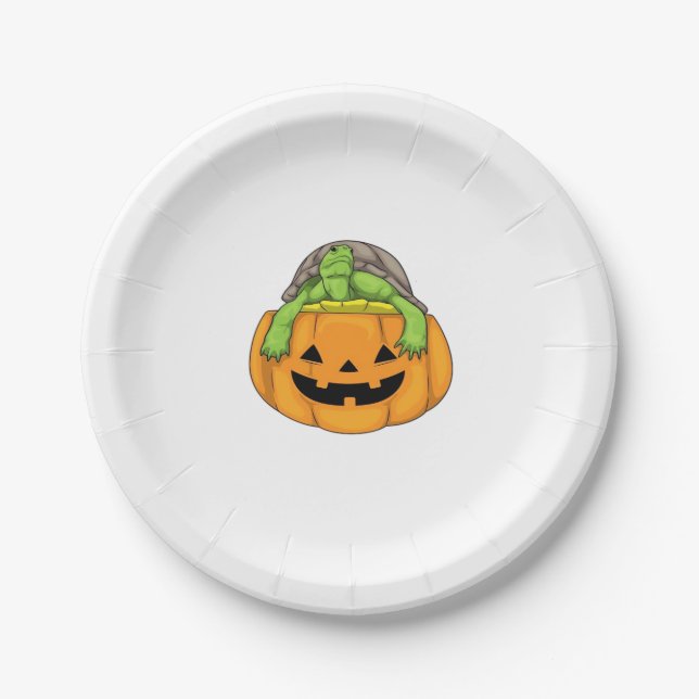 Turtle Halloween Kürbis Classic T-Shirt_1 Pappteller (Vorderseite)