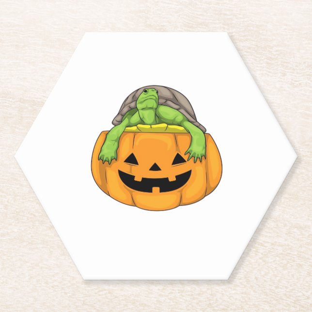 Turtle Halloween Kürbis Classic T-Shirt_1 Untersetzer (Vorderseite)