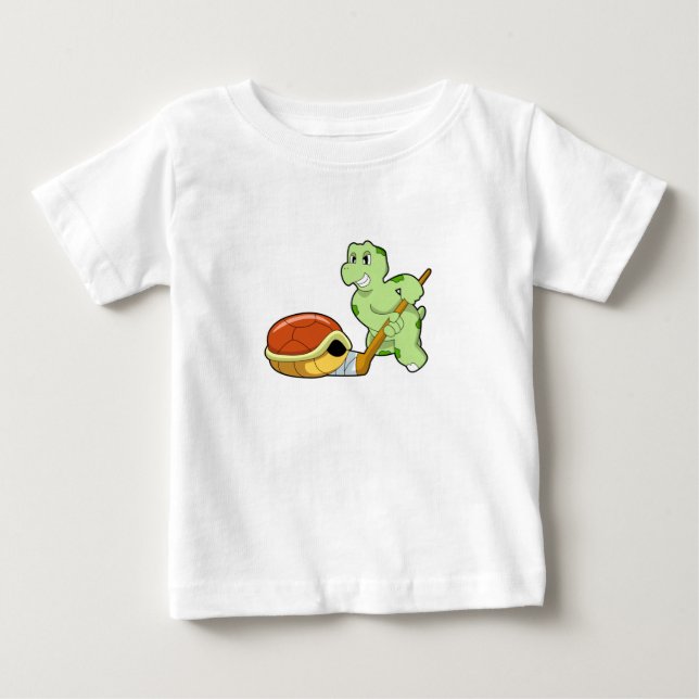 Turtle Ice Hockey Ice Hockey-Stab Baby T-shirt (Vorderseite)