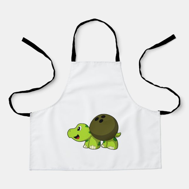 Turtle im Bowling mit Bowlingball Schürze (Vorderseite)