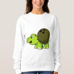 Turtle im Bowling mit Bowlingball Sweatshirt