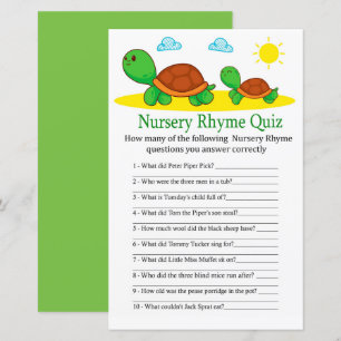 Turtle Kinderzimmer Rhyme Quiz Kinderduschenspiel