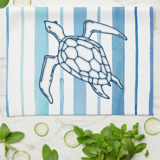 Turtle Kittuch Geschirrtuch (Gefaltet)