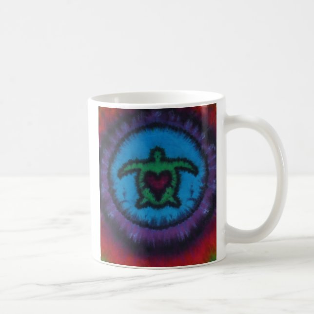Turtle Liebe Gefärbte Krawatte Kaffeetasse (Rechts)