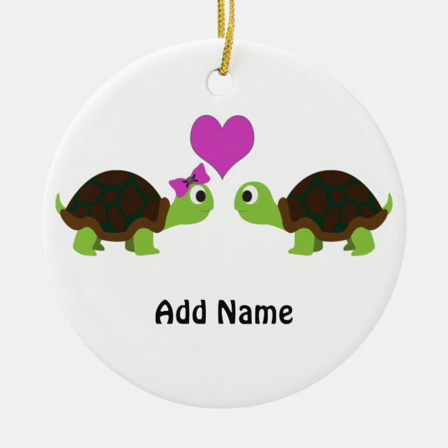 Turtle-Liebe Keramik Ornament (Vorne)