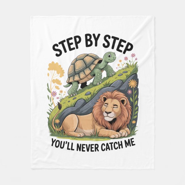 Turtle Lion Funny Fleecedecke (Vorderseite)