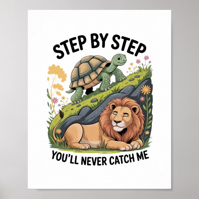 Turtle Lion Funny Poster (Vorne)