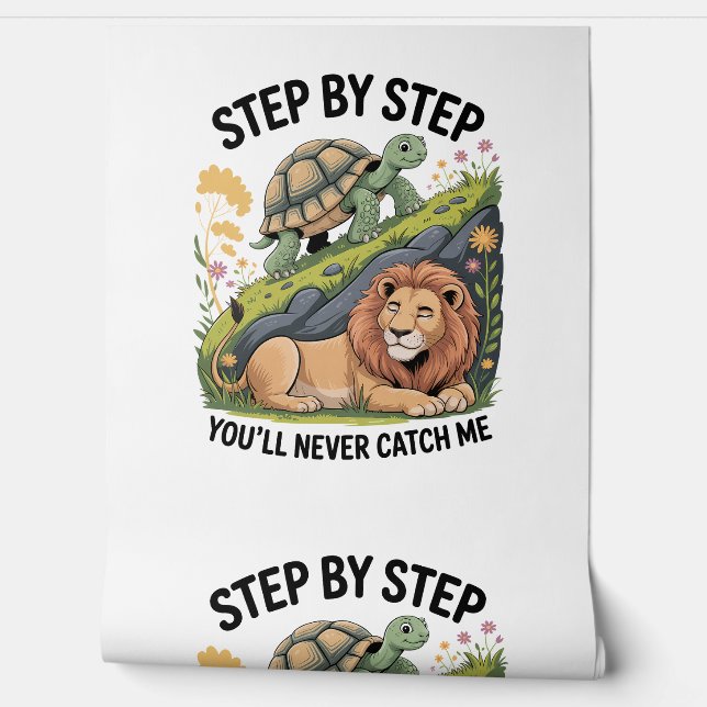 Turtle Lion Funny Tapete (Abrollen)