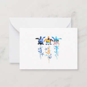 Turtle Live Liebe Laugh Mitteilungskarte