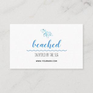 Turtle Logo Plage thème Carte de visite blanc
