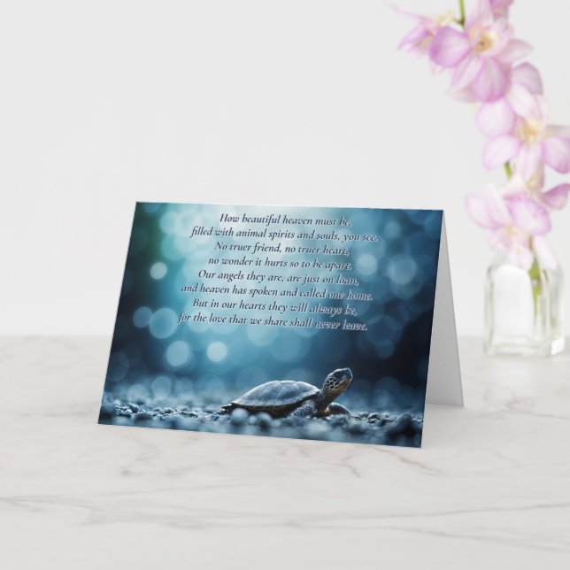 Turtle Loss Beileid mit spirituellem Gedicht Karte (Orchidee)
