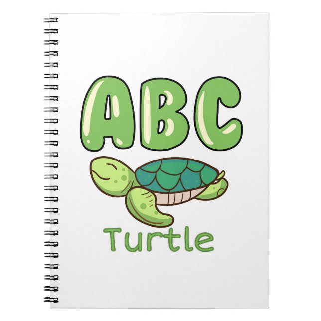 Turtle Lover Alphabet ABC Letter Turtle Notizblock (Vorderseite)
