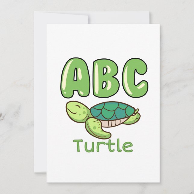 Turtle Lover Alphabet ABC Letter Turtle Save The Date (Vorderseite)