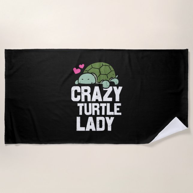 Turtle Lover | Crazy Turtle Lady Strandtuch (Vorderseite)
