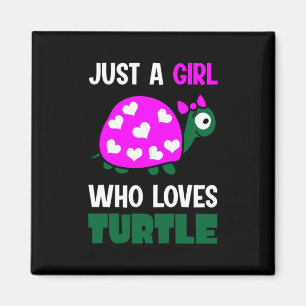 Turtle Lover Ein Mädchen, das Schildkröten Liebe Magnet